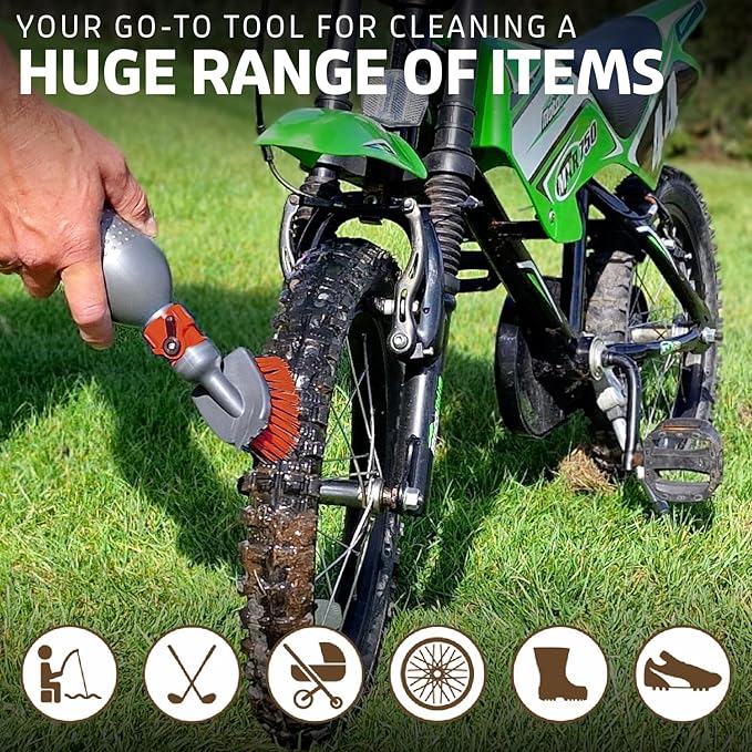 STC Hands-Free Boot Cleaner - Heavy-Duty Stiff Bristles, Wood Frame, For Garden & Work Boots