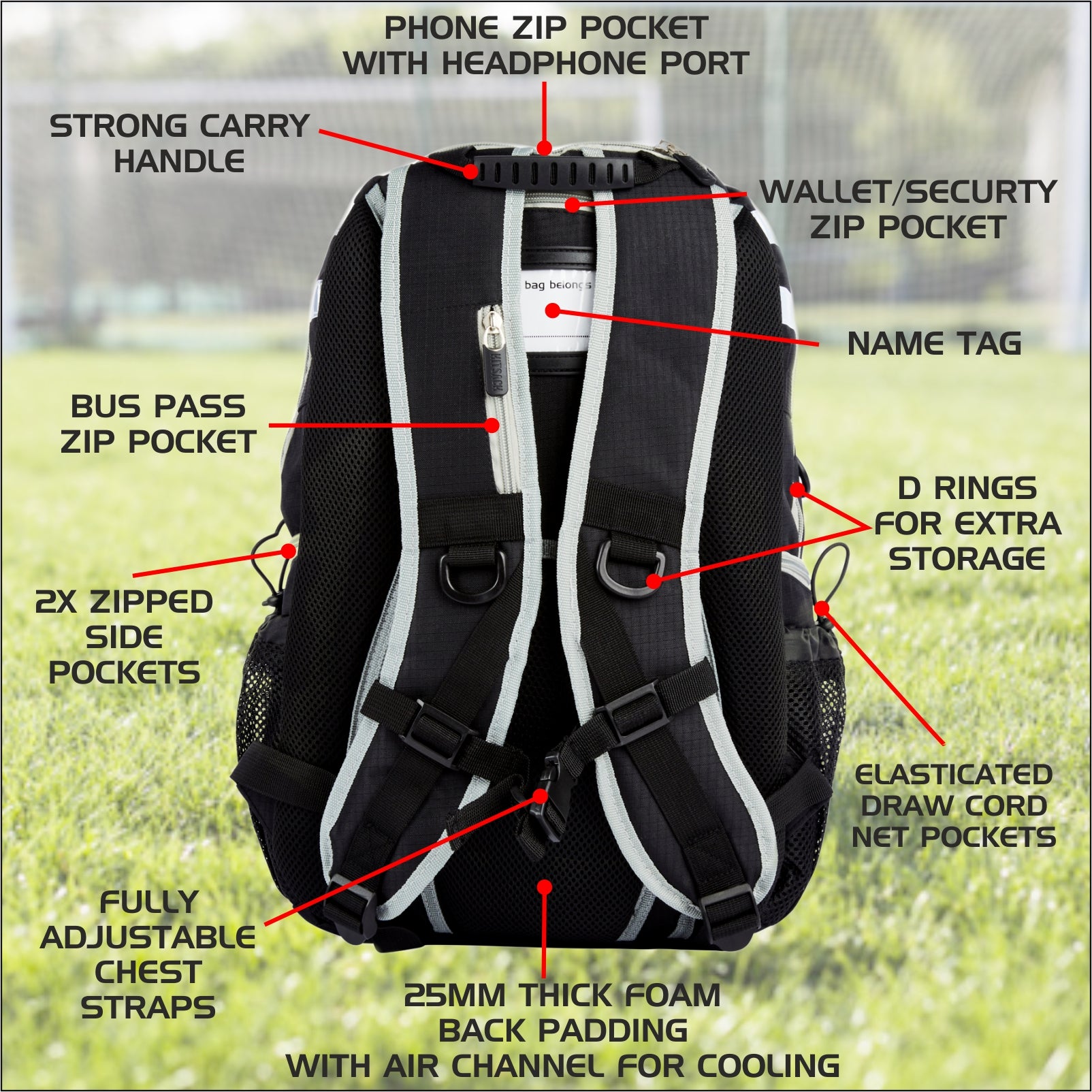 Black Rugby Rucksack – KITSACK