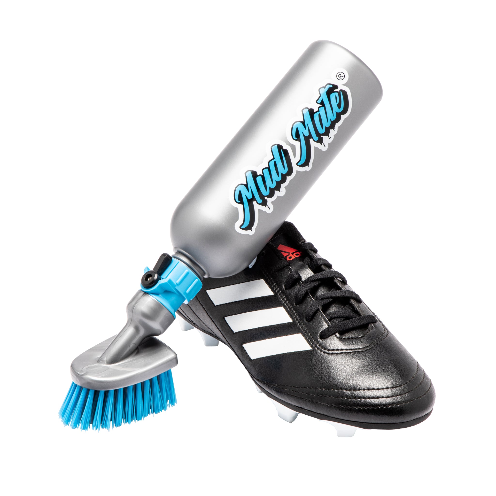 The double brush kit from Mud Mate is the most effective boot and shoe cleaning system available.