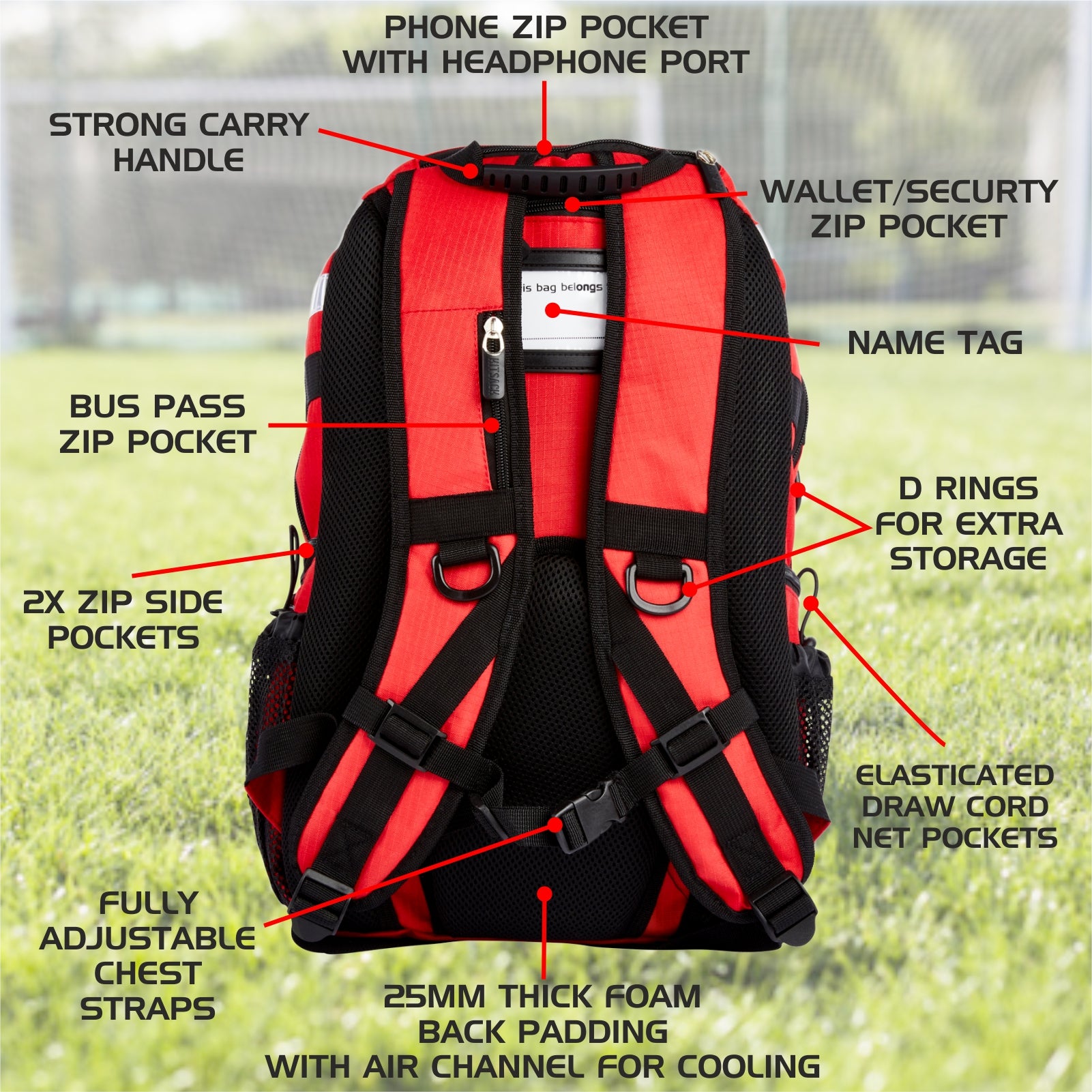 Red Rugby rucksack – KITSACK
